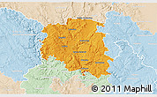 Political 3D Map of Blansko, lighten