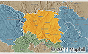 Political 3D Map of Blansko, semi-desaturated