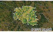 Satellite 3D Map of Blansko, darken