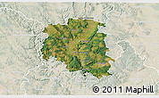 Satellite 3D Map of Blansko, lighten