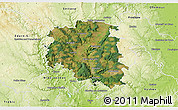 Satellite 3D Map of Blansko, physical outside