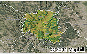 Satellite 3D Map of Blansko, semi-desaturated