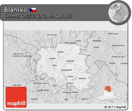 Silver Style 3D Map of Blansko
