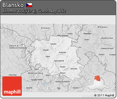 Silver Style 3D Map of Blansko