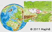 Physical Location Map of Blansko, highlighted country