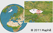 Satellite Location Map of Blansko, highlighted country