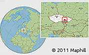 Savanna Style Location Map of Blansko, highlighted country, highlighted parent region