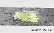 Physical Panoramic Map of Blansko, darken, desaturated