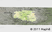 Physical Panoramic Map of Blansko, darken, semi-desaturated