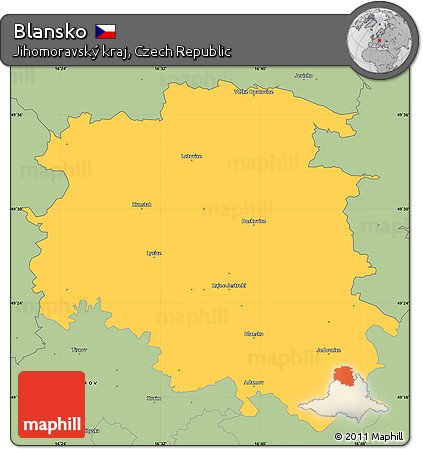 Savanna Style Simple Map of Blansko