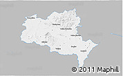 Gray 3D Map of Břeclav, single color outside