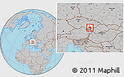 Gray Location Map of Břeclav, highlighted parent region