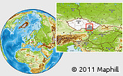 Physical Location Map of Brno-město, highlighted country, highlighted parent region