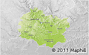 Physical 3D Map of Brno-venkov, lighten, desaturated