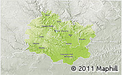 Physical 3D Map of Brno-venkov, lighten, semi-desaturated