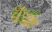 Satellite 3D Map of Brno-venkov, desaturated