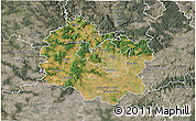 Satellite 3D Map of Brno-venkov, semi-desaturated