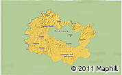 Savanna Style 3D Map of Brno-venkov, single color outside