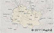 Shaded Relief 3D Map of Brno-venkov, semi-desaturated