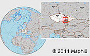 Gray Location Map of Brno-venkov, highlighted country, highlighted parent region