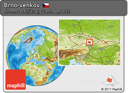 Physical Location Map of Brno-venkov, highlighted parent region