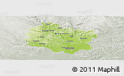 Physical Panoramic Map of Brno-venkov, lighten, semi-desaturated
