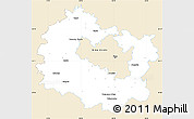 Classic Style Simple Map of Brno-venkov, single color outside