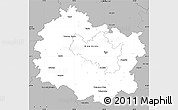 Gray Simple Map of Brno-venkov