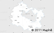 Silver Style Simple Map of Brno-venkov, single color outside