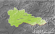 Physical 3D Map of Hodonín, darken, desaturated