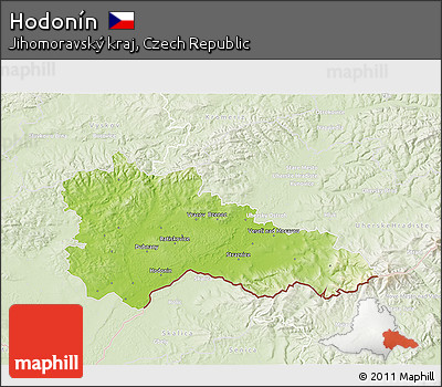 Physical 3D Map of Hodonín, lighten