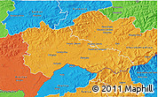 Political 3D Map of Hodonín