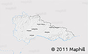 Silver Style 3D Map of Hodonín, single color outside