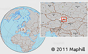 Gray Location Map of Hodonín, highlighted parent region