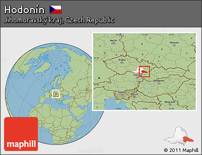 Savanna Style Location Map of Hodonín, highlighted parent region