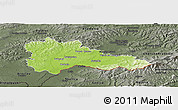 Physical Panoramic Map of Hodonín, darken, semi-desaturated
