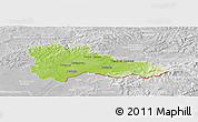 Physical Panoramic Map of Hodonín, lighten, desaturated