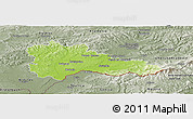 Physical Panoramic Map of Hodonín, semi-desaturated