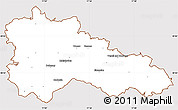 Classic Style Simple Map of Hodonín, cropped outside