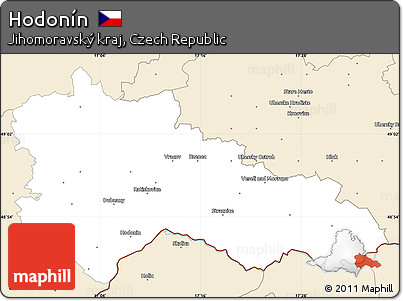 Classic Style Simple Map of Hodonín
