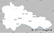 Gray Simple Map of Hodonín, single color outside