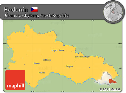 Savanna Style Simple Map of Hodonín, single color outside