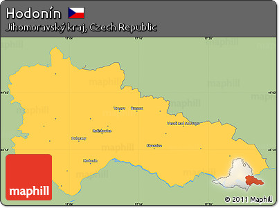Savanna Style Simple Map of Hodonín, single color outside