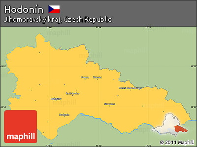 Savanna Style Simple Map of Hodonín, single color outside