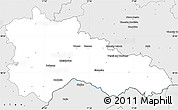 Silver Style Simple Map of Hodonín