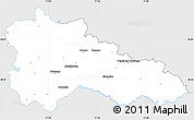 Silver Style Simple Map of Hodonín, single color outside