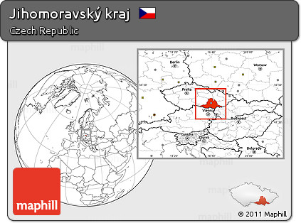 Blank Location Map of Jihomoravský Kraj