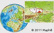 Physical Location Map of Jihomoravský kraj, highlighted country