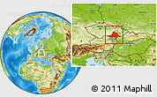 Physical Location Map of Jihomoravský kraj