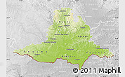 Physical Map of Jihomoravský kraj, lighten, desaturated